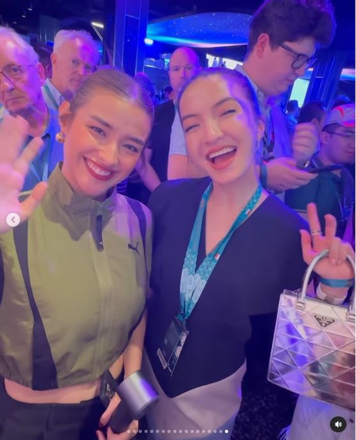 Raline Shah dan Liza Soberano saat menonton F1 Singapura.