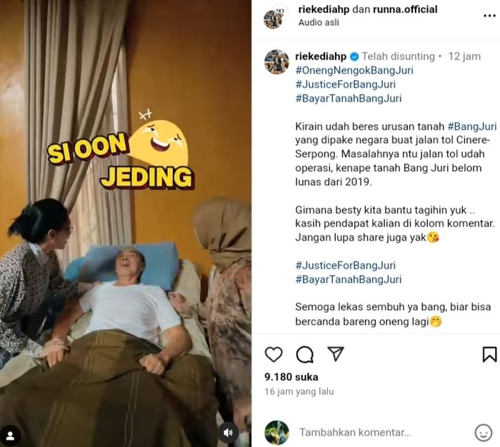 Rieke Diah Pitaloka jenguk Mat Solar yang mengidap stroke