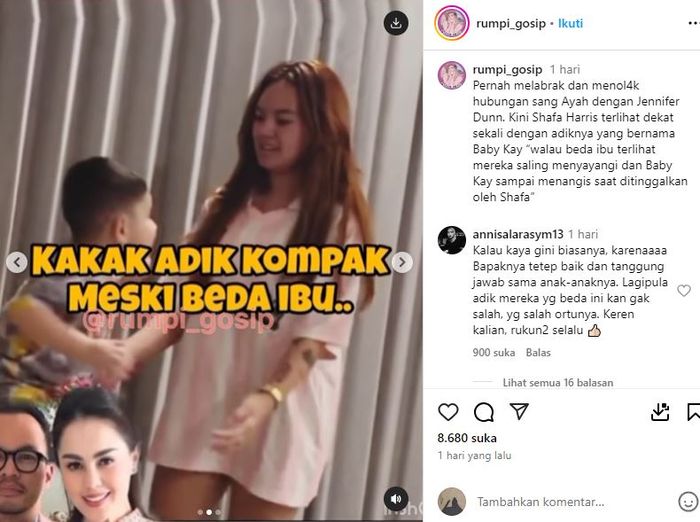 Hubungan Shafa Harris dengan adik tiri jadi sorotan