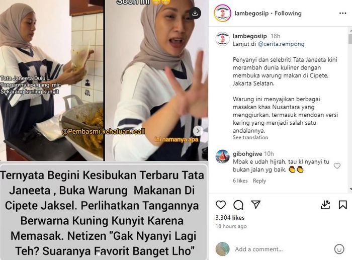 Tata Janeeta buka warung makan 