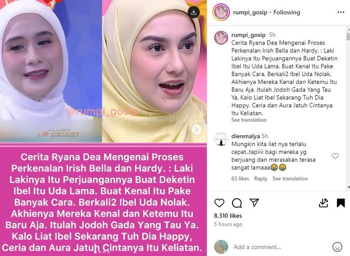 Sahabat Irish Bella ceritakan perkenalan Haldy Sabri dan mantan Ammar Zoni