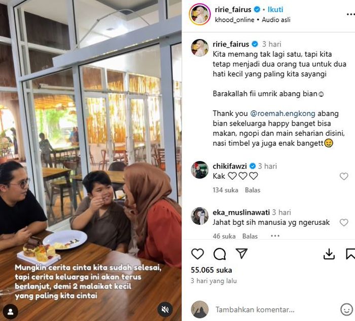 Unggahan Ririe Fairus seakan menyebut Ayus sudah menikah lagi, benarkah dengan Nissa Sabyan?