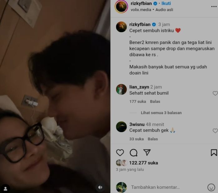 Mahalini masuk rumah sakit sampai buat Rizky Febian kebingungan