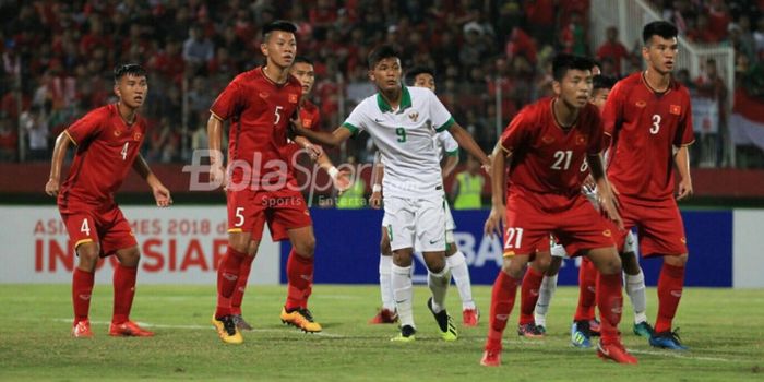  Laga ketiga timnas U-16 Indonesia di fase penyisihan Piala AFF U-16 2018 di Stadion Gelora Delta, S
