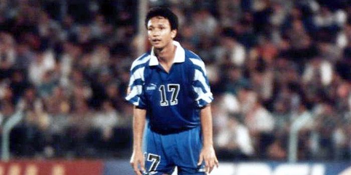 Fandi Ahmad, pemain asal Singapura saat masih membela Niac Mitra pada kompetisi Galatama musim 1982-
