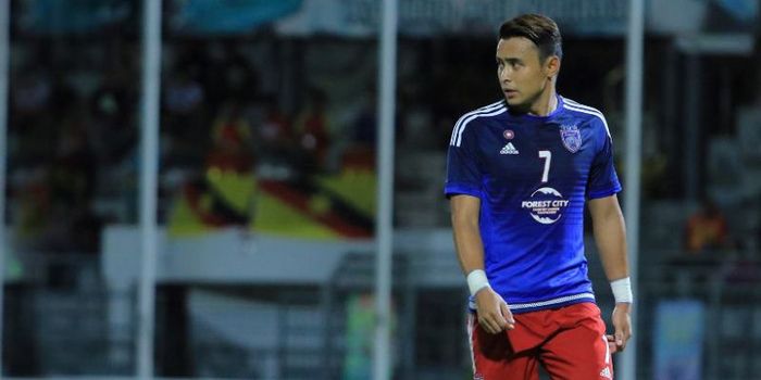 Bek timnas Malaysia, Aidil Zafuan saat membela timnya, Johor Darul Takzim. 