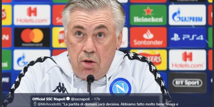 Pelatih Napoli, Carlo Ancelotti.