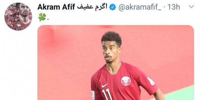 Akram Afif, bintang timnas Qatar yang sedang berlaga di Piala Asia 2019.