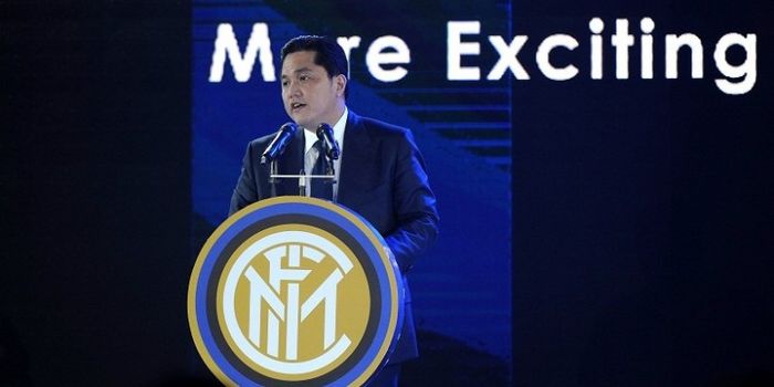 Erick Thohir saat menjadi Presiden Inter Milan dalam konferensi pers di Nanjing, China.