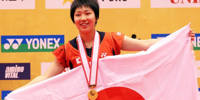 Tunggal putri Jepang, Akane Yamaguchi, saat menjuarai Japan Open 2013.
