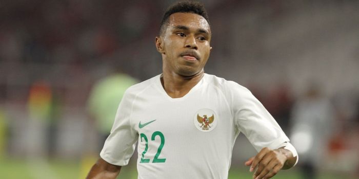   Pemain timnas U-19 Indonesia, Todd Rivaldo Ferre, beraksi pada laga fase grup Piala Asia U-19 2018