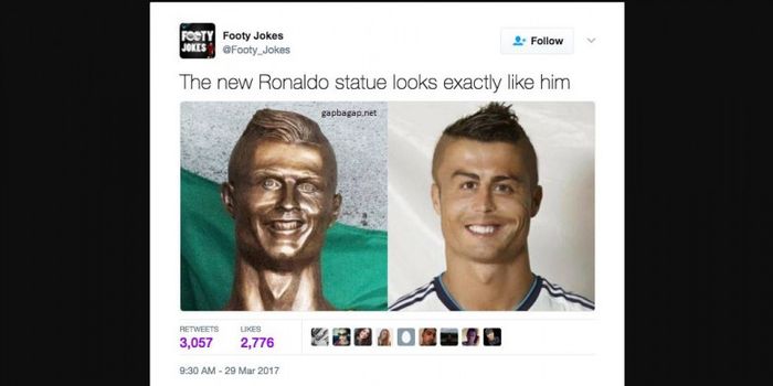 Meme patung Cristiano Ronaldo