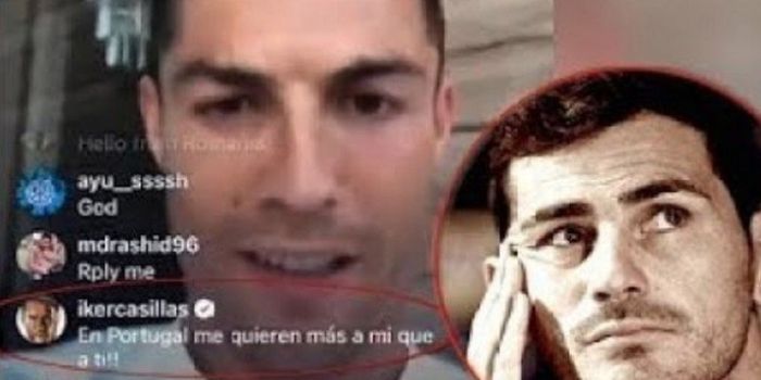 Iker Casillas berikan komentar saat Cristiano Ronaldo siaran langsung di Instagram