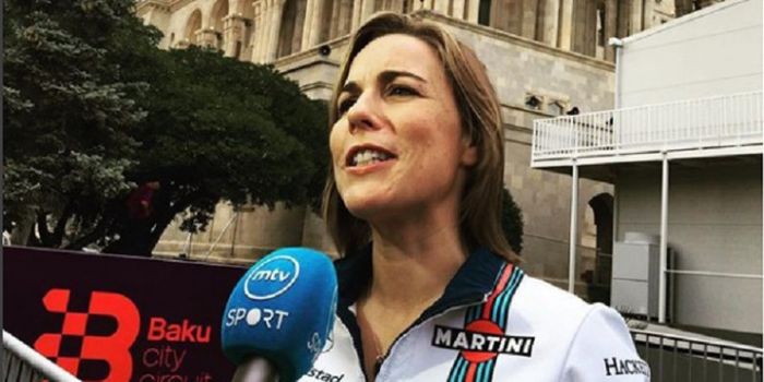 Bos tim Williams Martini Racing, Claire Williams, saat menjalani sesi wawancara.