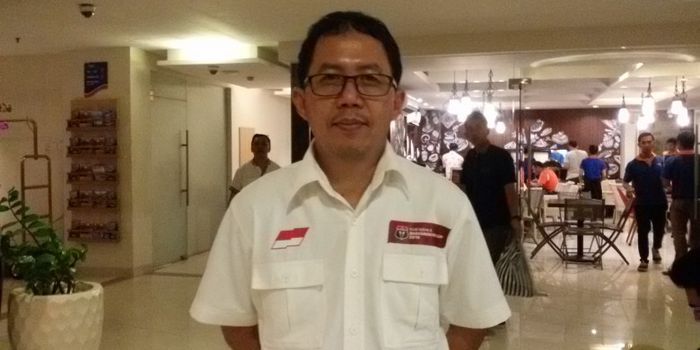 Direktur PT Liga Indonesia, Joko Driyono, saat ditemui di Hotel Natya, Kuta, pada Sabtu (19/3/2016).