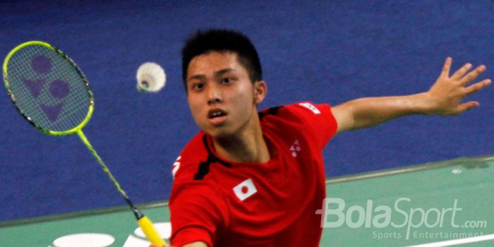Tunggal putra Jepang Kodai Naraoka dalam Kejuaraan Dunia Junior 2017.