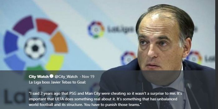 Presiden Liga Spanyol, Javier Tebas.