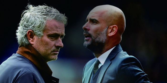 Jose Mourinho (kiri) dan Pep Guardiola.