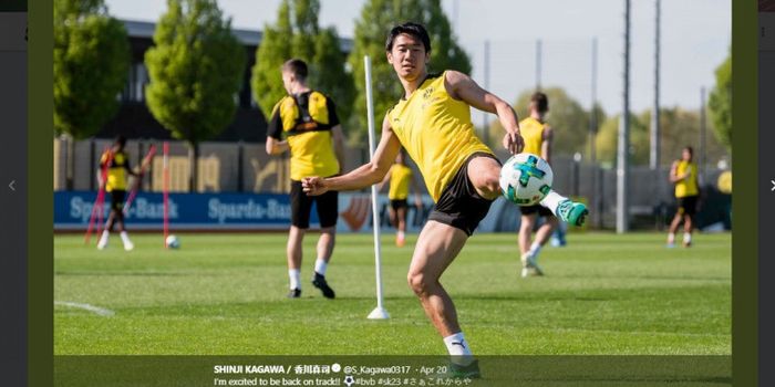 Eks gelandang Manchester United, Shinji Kagawa, ketika masih membela Borussia Dortmund.