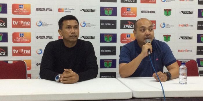 Widodo C putro diperkenallan sebagai pelatih Persita pada Liga 2 2019 di Stadion Sport Centre Kelapa