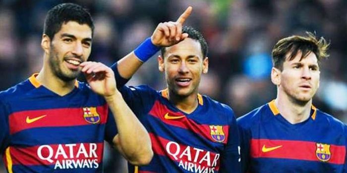 Trio Barcelona: Luis Suarez, Neymar, dan Lionel Messi. 