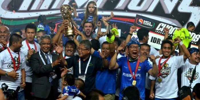 Persib Bandung saat merengkuh gelar juara ISL 2014.