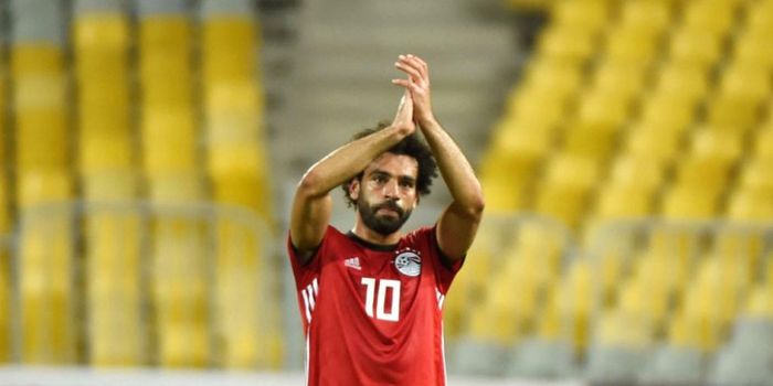 Mohamed Salah dalam pertandingan Kualifikasi Piala Afrika antara timnas Mesir lawan Niger di Stadion