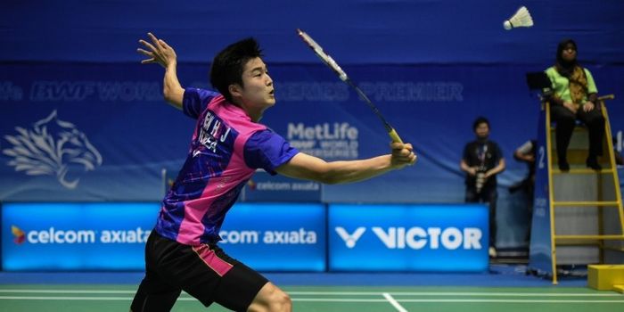 Pemain tunggal putra Korea Selatan, Jeon Hyeok-jin, saat menghadapi Lee Chong Wei, di perempat final Malaysia Open 2017.