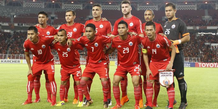 Skuat Persija saat menghadapi Song Lam Nghe An pada laga matchday keempat Grup H Piala AFC 2018