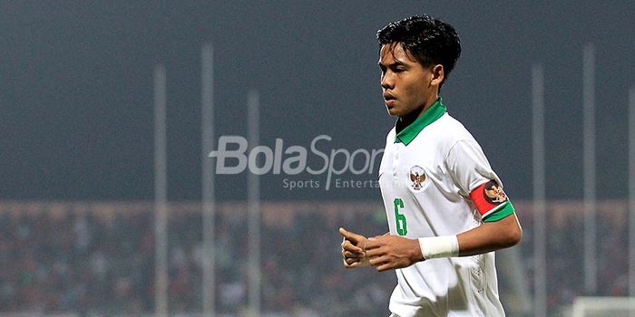  Kapten timnas U-16 Indonesia, David Maulana, saat melawan Myanmar pada Laga kedua Grup A Piala AFF 