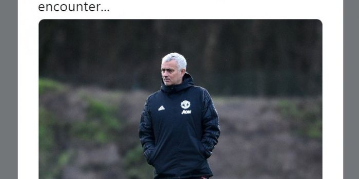 Ekspresi Jose Mourinho saat melatih Manchester United.