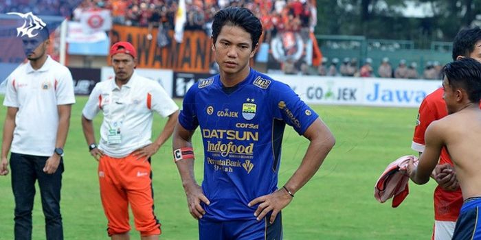 Ahmad Jufriyanto saat laga Persija Jakarta kontra Persib Bandung.