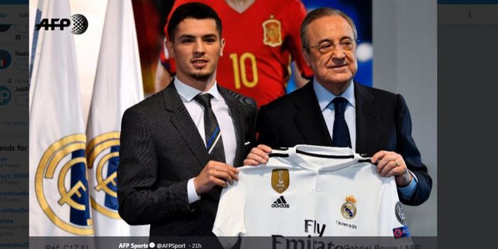 Brahim Diaz (kiri) saat diperkenalkan sebagai pemain baru Real Madrid usai direkrut dari Manchester City