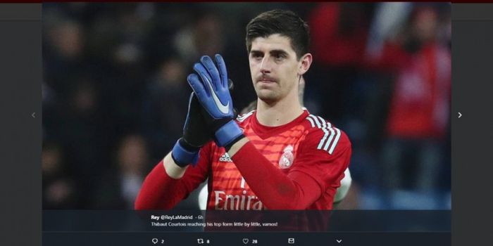 Kiper Real Madrid, Thibaut Courtois, menyebut angin sebagai faktor permainan kurang bagus Real Madri