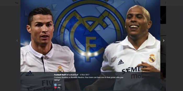 Cristiano Ronaldo dan Ronaldo Nazario pernah membela Real Madrid.