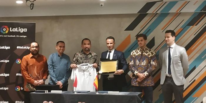La Liga dan PT LIB sepakat bekerjasama dengan dilakukannya penandatangan MOU di Jakarta, Rabu (16/1/