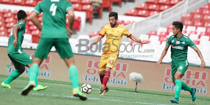 Pertandingan perebutan peringkat ketiga Piala Presiden 2018 antara PSMS Medan dan Sriwijaya FC.