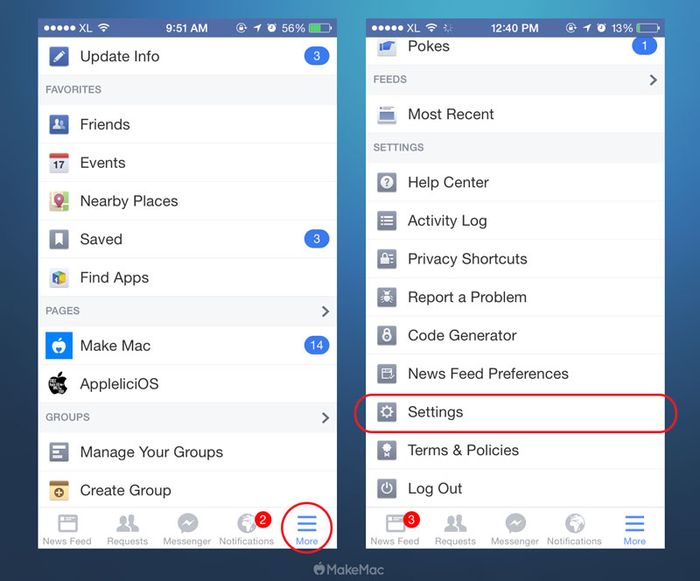 Cara Mematikan Suara Animasi Facebook di iPhone, iPad MakeMac