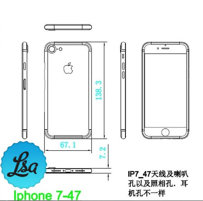 (Foto) Skema Desain Baru Tunjukkan iPhone 7 Plus Miliki Layar Bezel