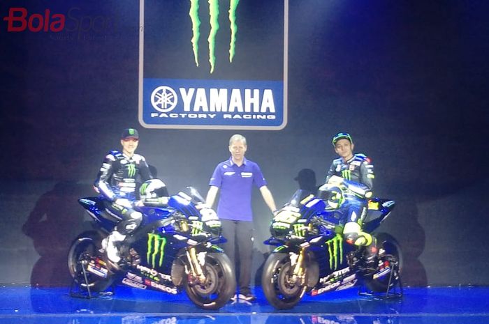 Tim Monster Energy Yamaha MotoGP resmi diluncurkan di Four Seasons Hotel, Jakarta, Indonesia, Senin (4/2/2019).