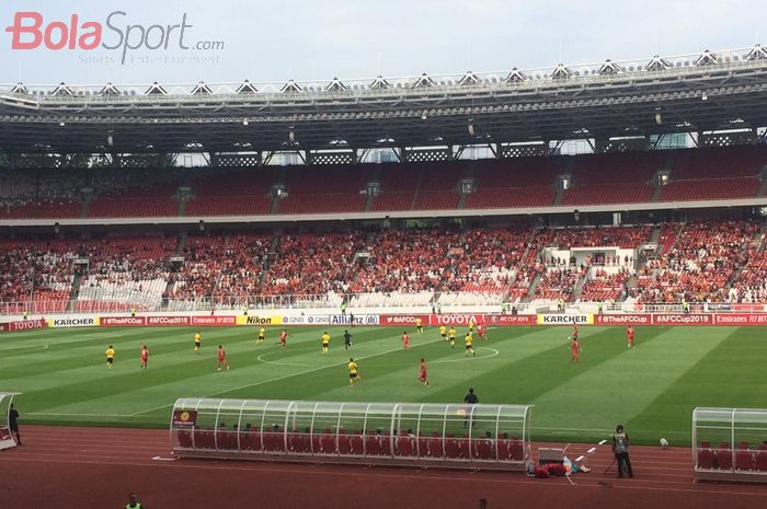 Suasana pertandingan Persija vs Ceres Negros pada matchday keempat Piala AFC 2019 di Stadion Utama Gelora Bung Karno, Jakarta Pusat, Selasa (23/4/2019).