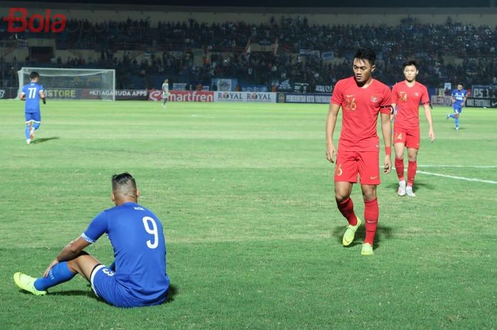 Pertandingan PSIM Yogyakarta vs timnas U-23 Indonesia di Stadion Sultan Agung, Bantul, Minggu (2/6/2019).