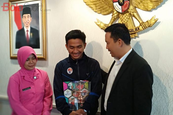 Muhammad Hambali Tolib saat diterima Menpora, Imam Nahrawi, di Kantor Kemenpora, Jakarta, Rabu (12/6/2019).