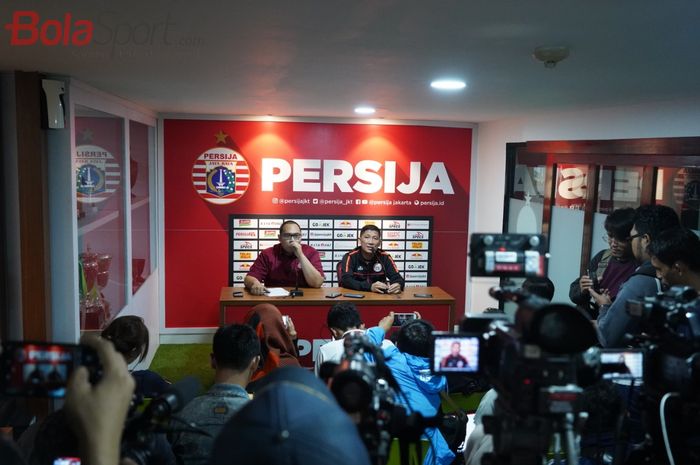 Konferensi pers di Kantor Persija Jakarta, Kuningan, Jakarta Pusat, Selasa (30/7/2019)