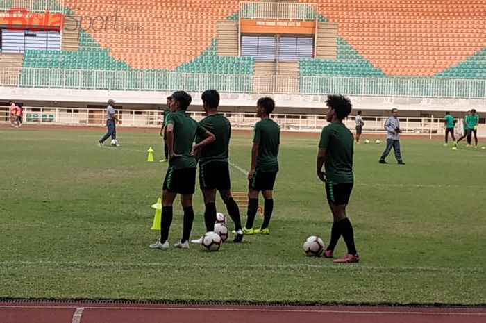 Latihan timnas U-19 Indonesia, di Stadion Pakansari, Kabupaten Bogor, Rabu (2/10/2019).