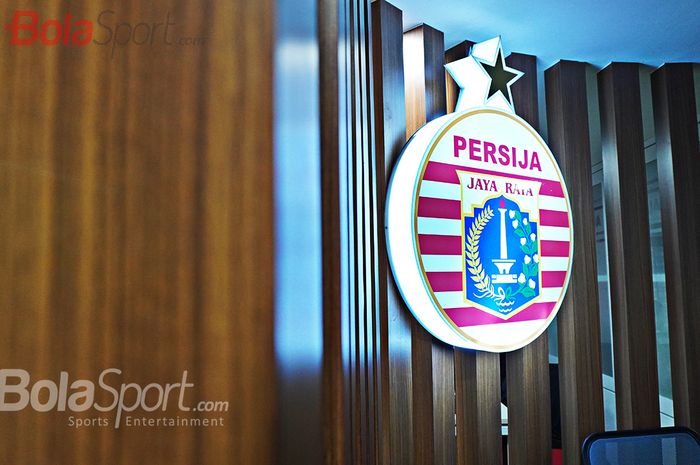 Ilustrasi Persija atau logo Persija Jakarta di kantor Persija, Rasuna Said, Kuningan, Jakarta Selatan.