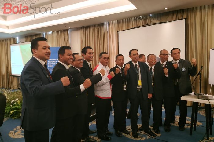 Para peserta Workshop Liga 1 dan Liga 2 2020 di Hotel Atlet Century, Jakarta, Kamis (13/2/2020). 