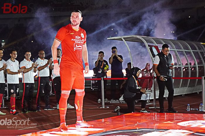 Penyerang asing Persija Jakarta, Marko Simic dalam acara launching Jersey Persija Jakarta di Stadion Utama Gelora Bung Karno Jakarta (24/2/2020)