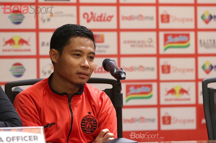 Evan Dimas dalam jumpa pers usai pertandingan melawan Borneo FC pada pekan pertama Shopee Liga 1 2020, Minggu (1/3/2020) di Stadion Utama Gelora Bung Karno, Jakarta.