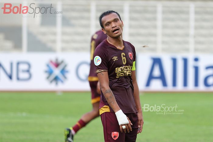 Penyerang PSM Makassar, Ferdinand Sinaga, ketika laga AFC yang mempertemukan timnya dengan Kaya Futbol Club&ndash;Iloilo di Stadion Madya, Senayan, Jakarta Selatan (10/3/2020)